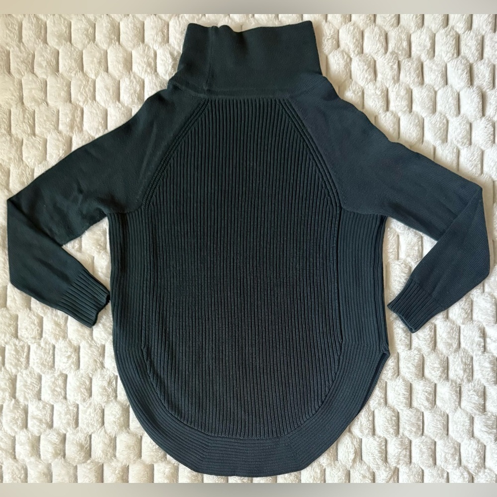 Athleta Ravine Merino Wool Blend Funnel Neck Tunic Sweater Hunter Green XXS EUC - Picture 4 of 10